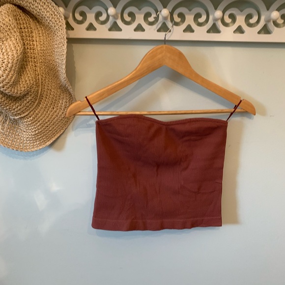 SOLD — D Y N A M I T E | Dark mauve tube top - Picture 3 of 4